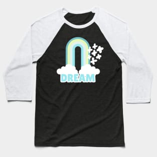 Rainbow Dream Pale Blue Retro Dream Style Baseball T-Shirt